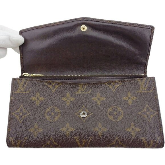 LOUIS VUITTON Long Wallet Monogram Beige Monogram Canvas Authentic USED - Picture 6 of 12